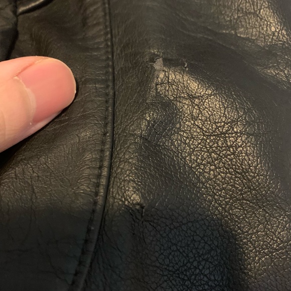 Faux leather jacket from TOPMAN - small - *has some rips back of the collar* - Picture 9 of 11